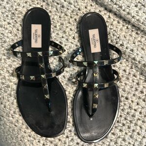 Valentino Rockstud Tstrap PVC Sandal